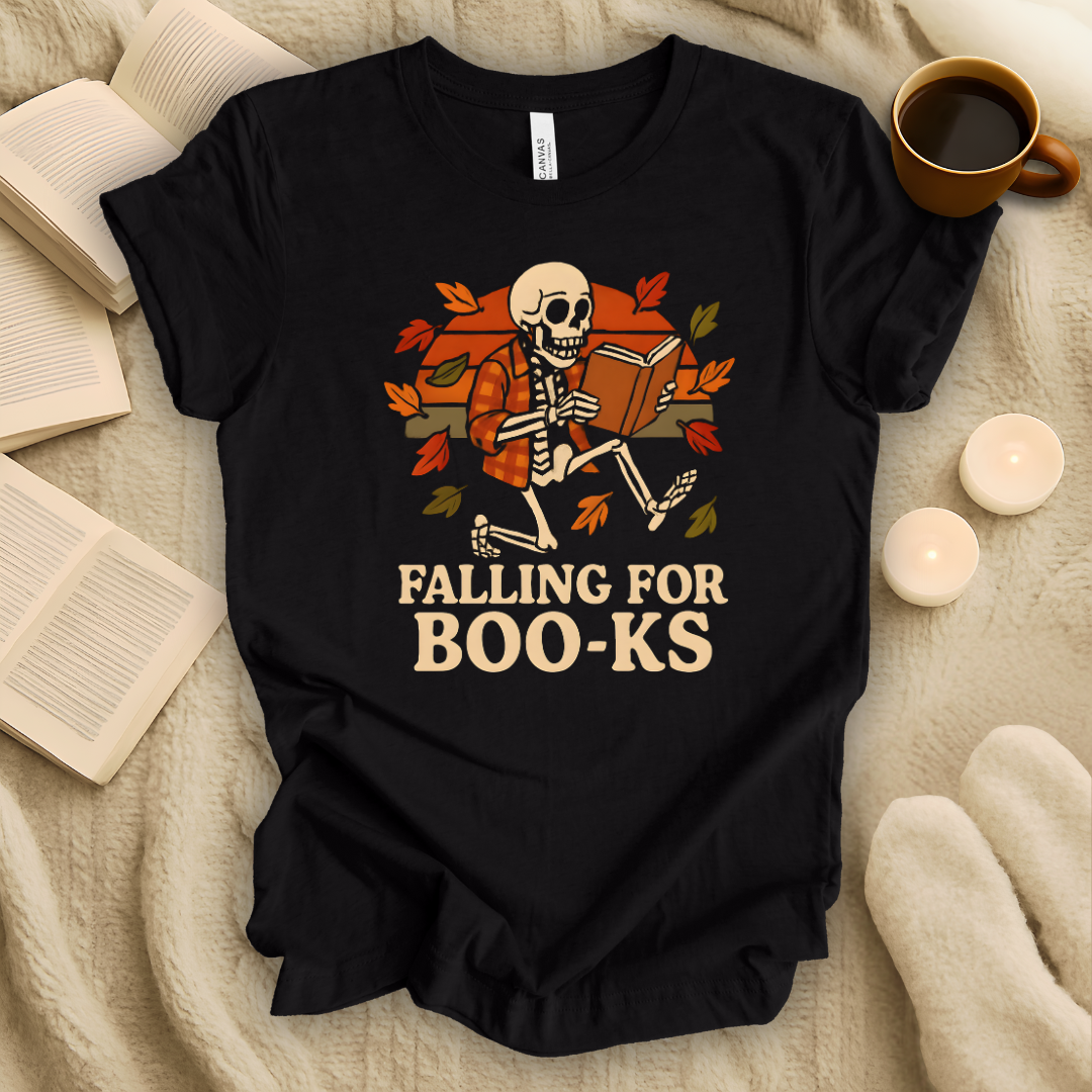 Falling For Boo-ks Halloween T-Shirt
