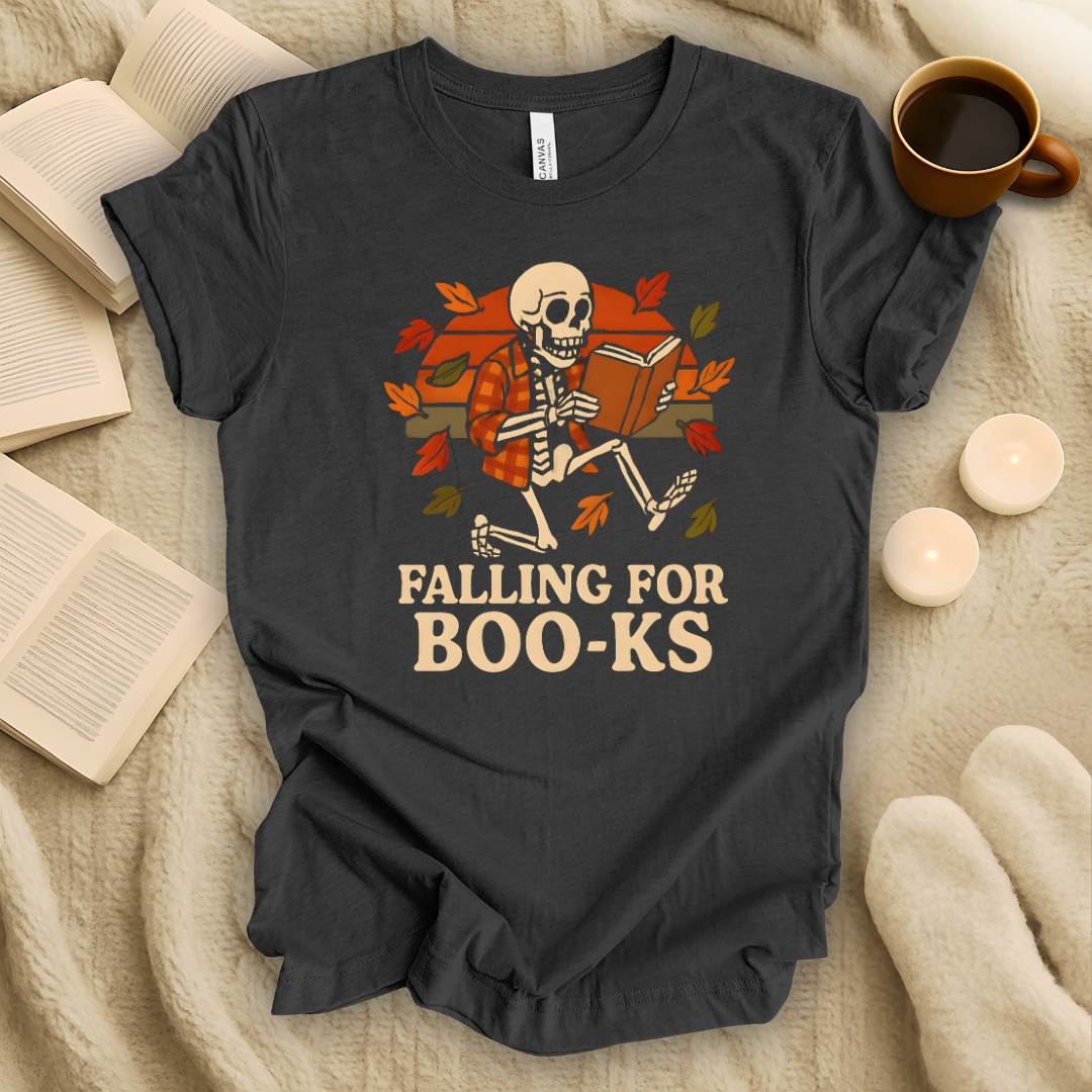 Falling For Boo-ks Halloween T-Shirt
