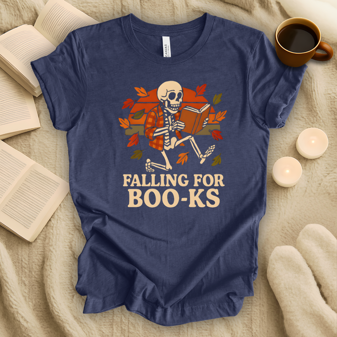Falling For Boo-ks Halloween T-Shirt