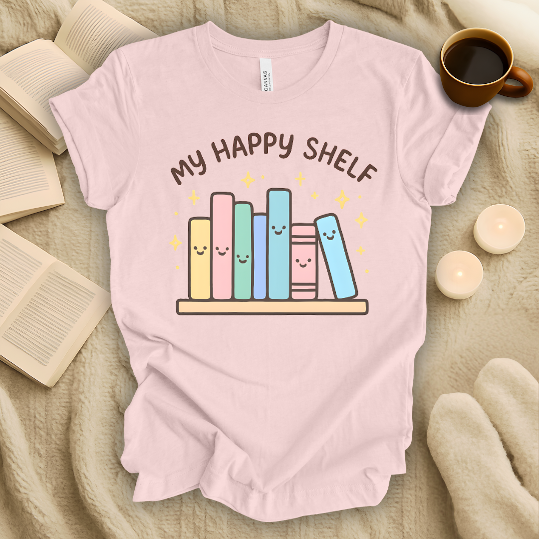 My Happy Shelf Smiling Books T-Shirt