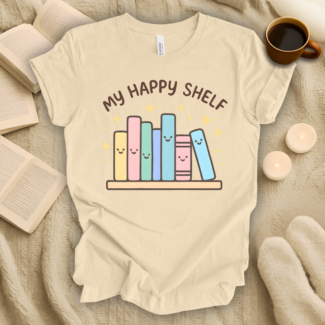 My Happy Shelf Smiling Books T-Shirt