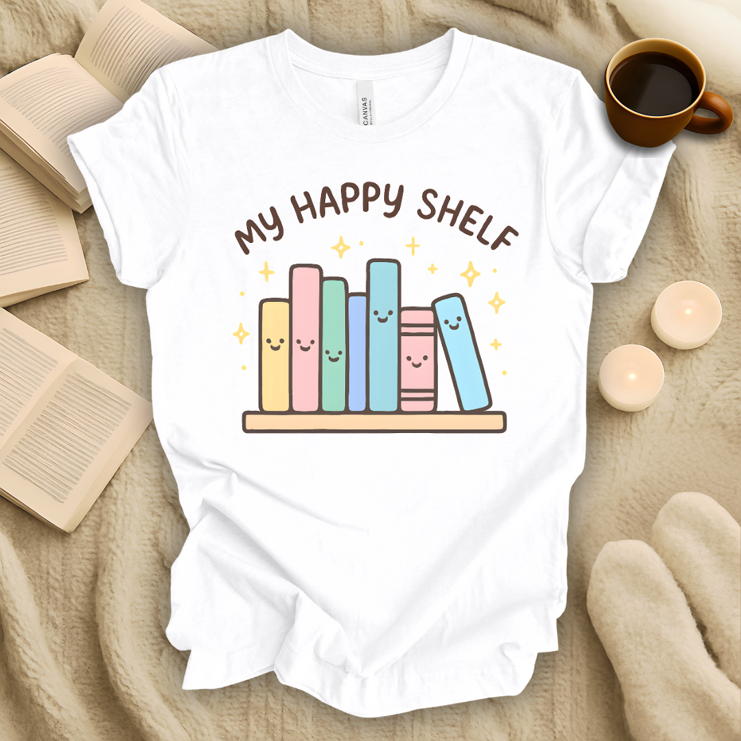 My Happy Shelf Smiling Books T-Shirt