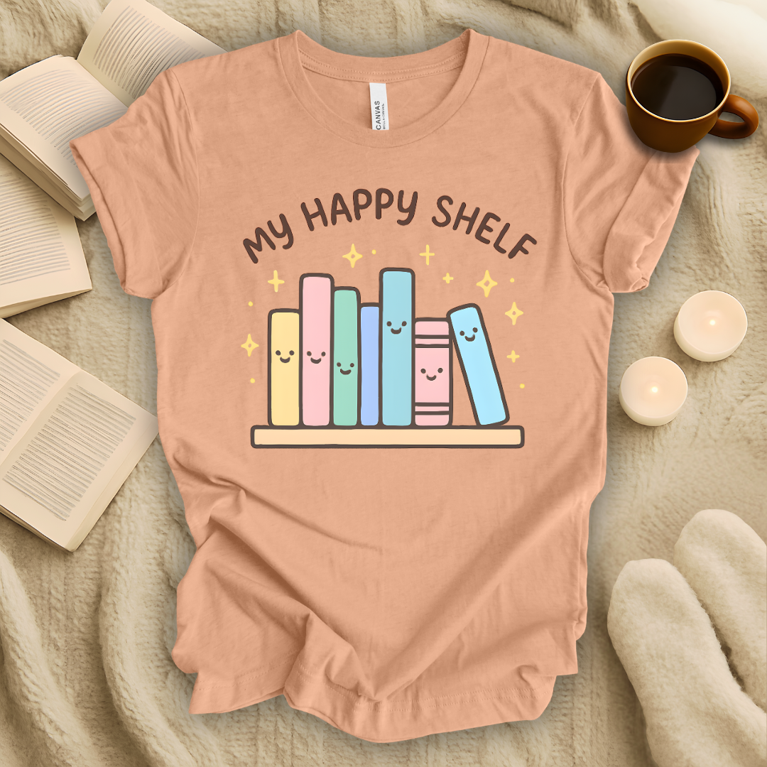My Happy Shelf Smiling Books T-Shirt