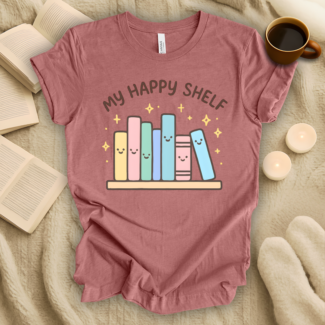 My Happy Shelf Smiling Books T-Shirt