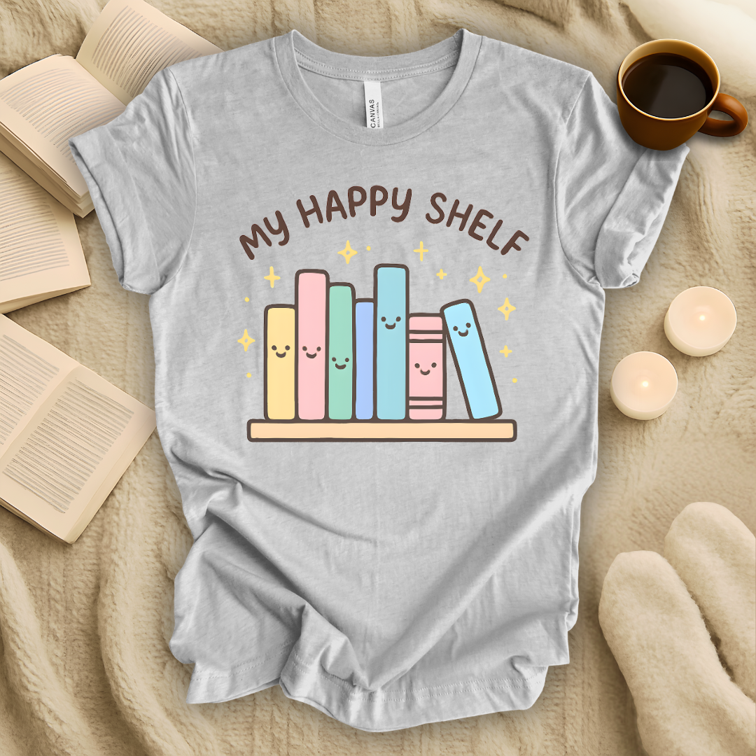 My Happy Shelf Smiling Books T-Shirt