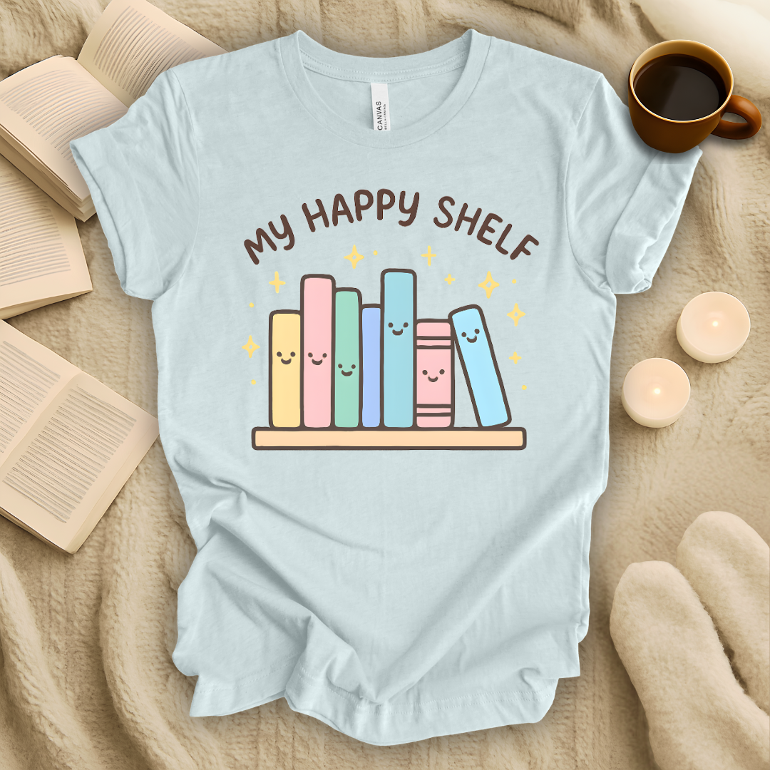 My Happy Shelf Smiling Books T-Shirt