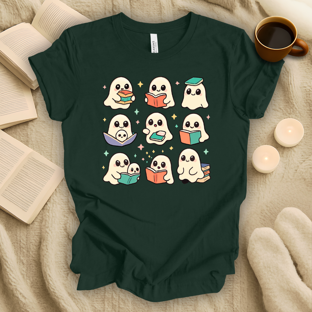 Ghosts Reading Halloween T-Shirt