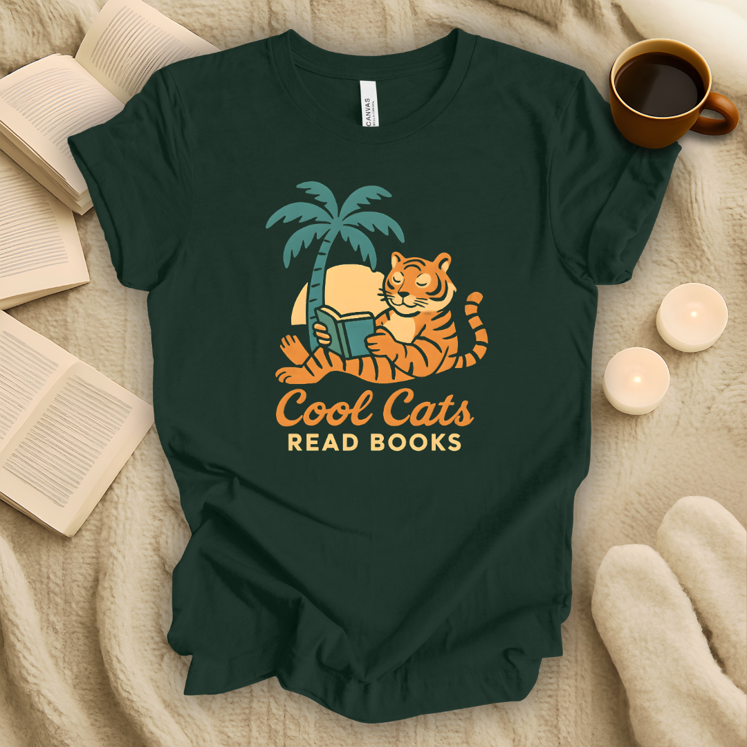 Cool Cats Read Books T-Shirt