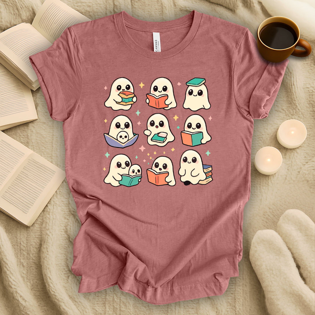 Ghosts Reading Halloween T-Shirt