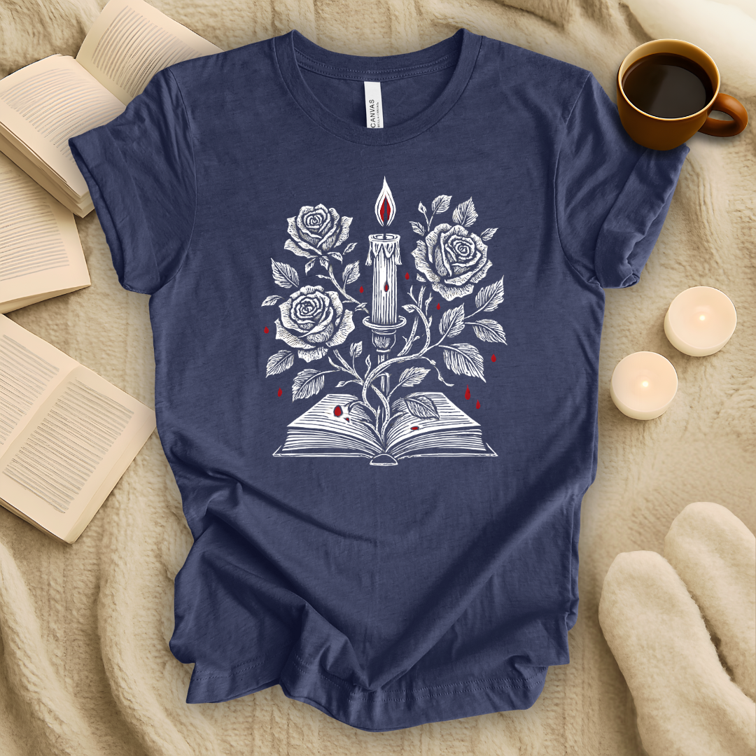 Gothic Rose and Book T-Shirt