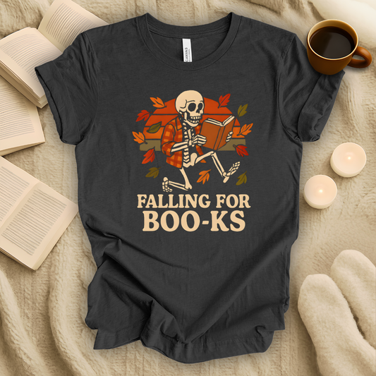 Falling For Boo-ks Halloween T-Shirt