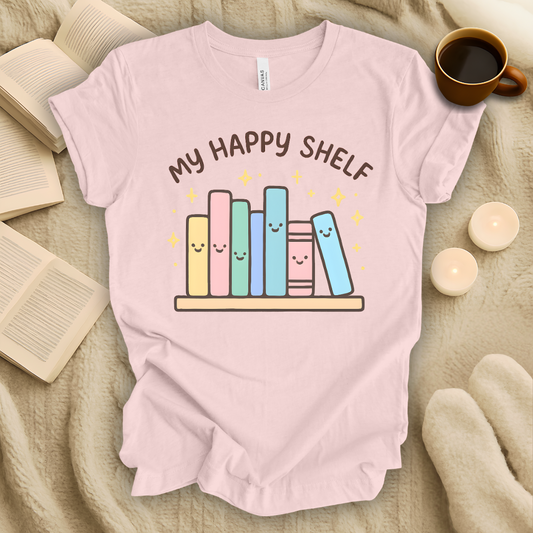 My Happy Shelf Smiling Books T-Shirt