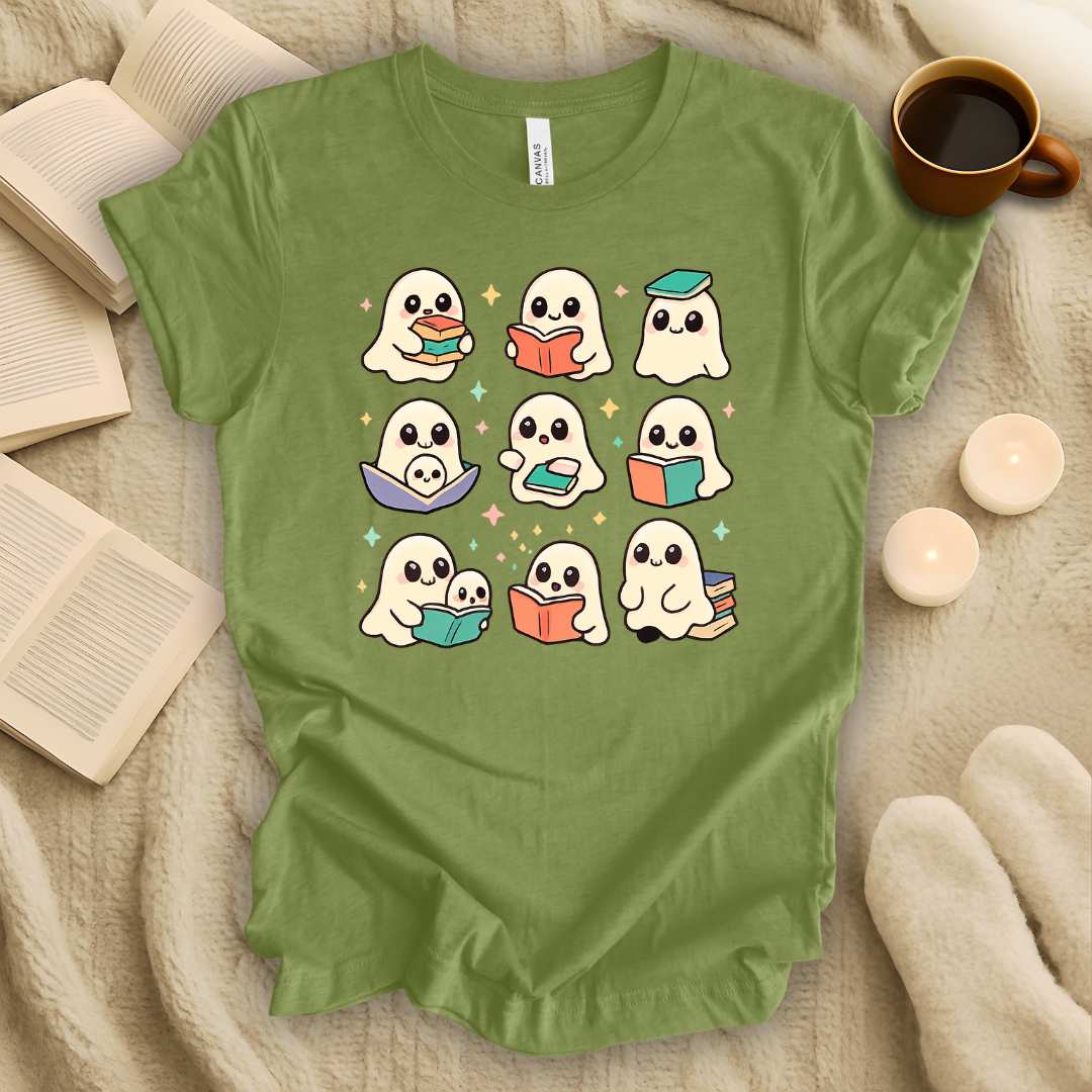 Ghosts Reading Halloween T-Shirt